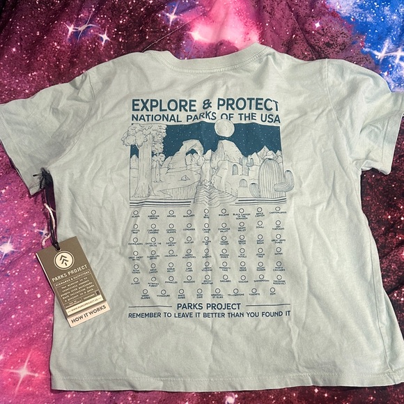 Parks Project XS mint Green Short Sleeve Tee cropped with pen - Picture 6 of 7